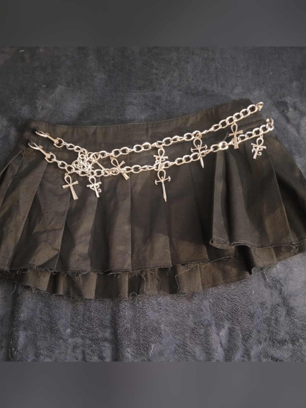 Women's Dolls Kill Widow Pleated Mini Skirt w/ Metal Accents